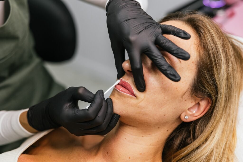 Micropigmentation labios proceso